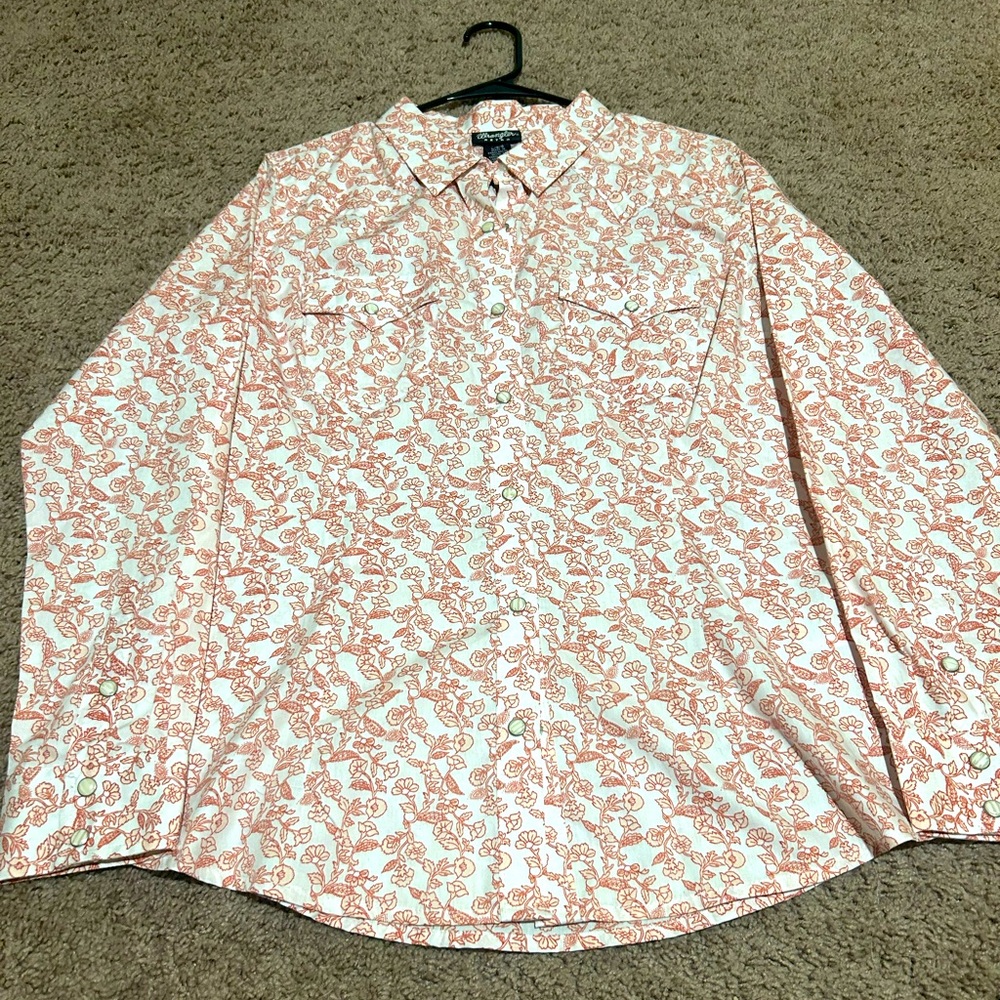 Floral pattern Wrangler Retro Pearl Snap Riding Shirt
